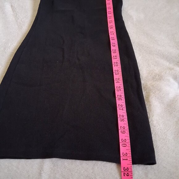 Aritzia TNA Women's Size Small Black Ribbed Mini Tank Bodycon Cotton Blend Dress - Picture 12 of 12